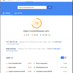 Google PageSpeed Insights Score 70